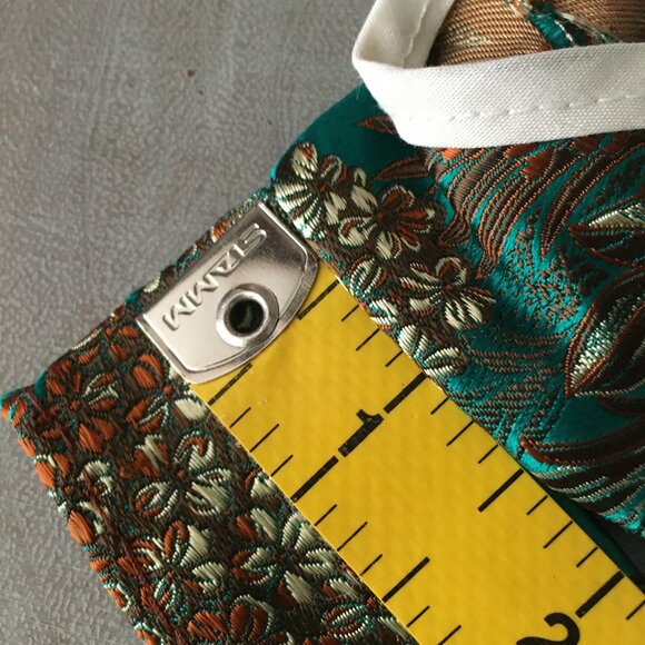 Handmade Green Floral Silk Jacquard Kimono Doll Clothing - Picture 6 of 7